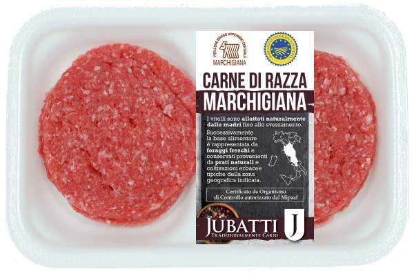 Hamburger bovino adulto di razza Marchigiana IGP
